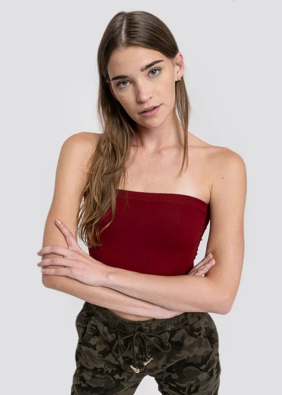 Top tubo seamless acanalado liso sold by Shasa