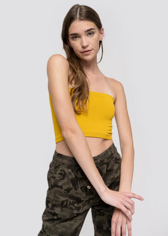 Top tubo seamless acanalado liso sold by Shasa