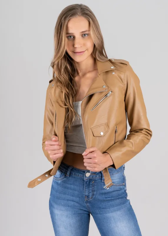 Chamarra biker efecto piel sold by Shasa