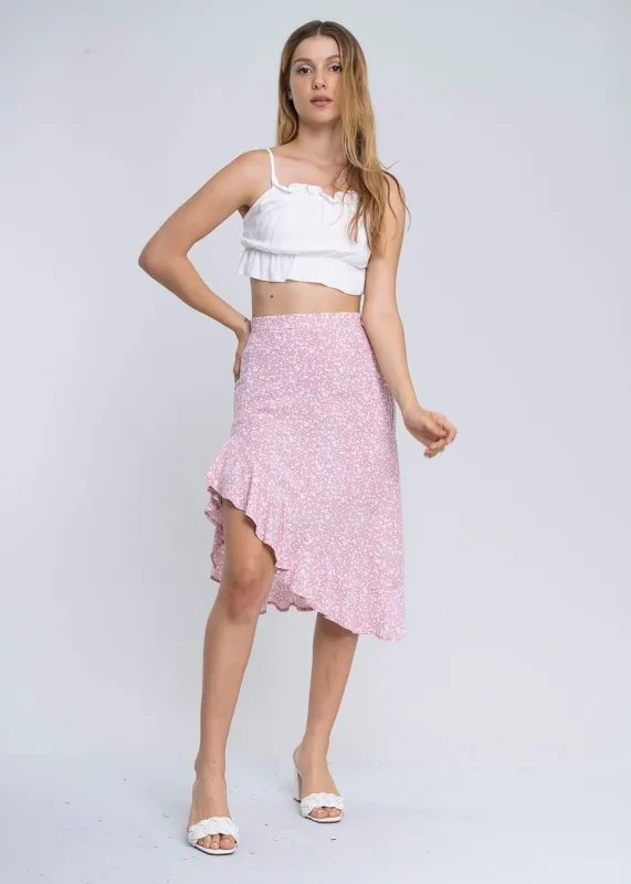 Falda midi olanes asimétrico sold by Shasa