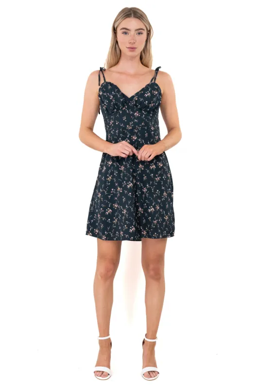 Vestido mini cintas flores sold by Shasa