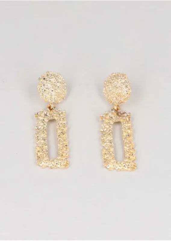 Aretes rectángulo brillo sold by Shasa