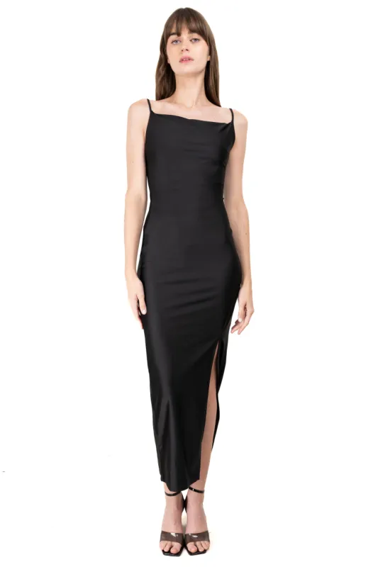 Vestido maxi liso satin sold by Shasa