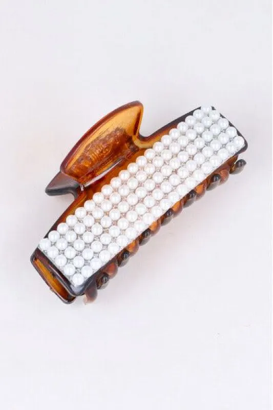 Pinza maxi rectangular perlas sold by Shasa