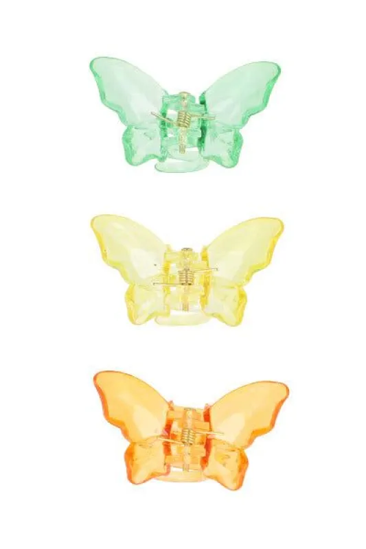 Set 3 Pinzas Mariposa Transparente sold by Shasa