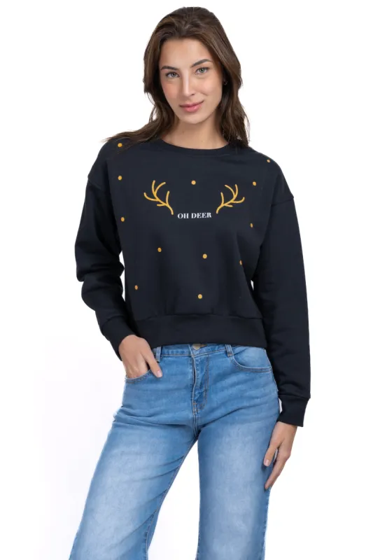 Hoodie navideña cuernos reno sold by Shasa