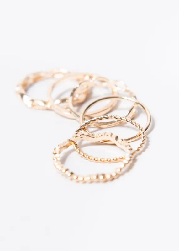 Set 6 piezas anillos cadena sold by Shasa