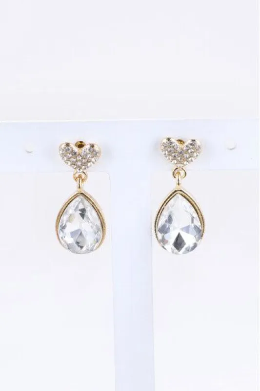 Aretes Corazon Brillos Gota sold by Shasa