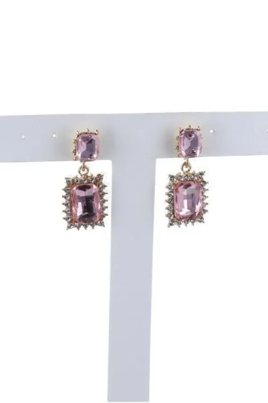 Aretes colgantes cuadros brillos sold by Shasa