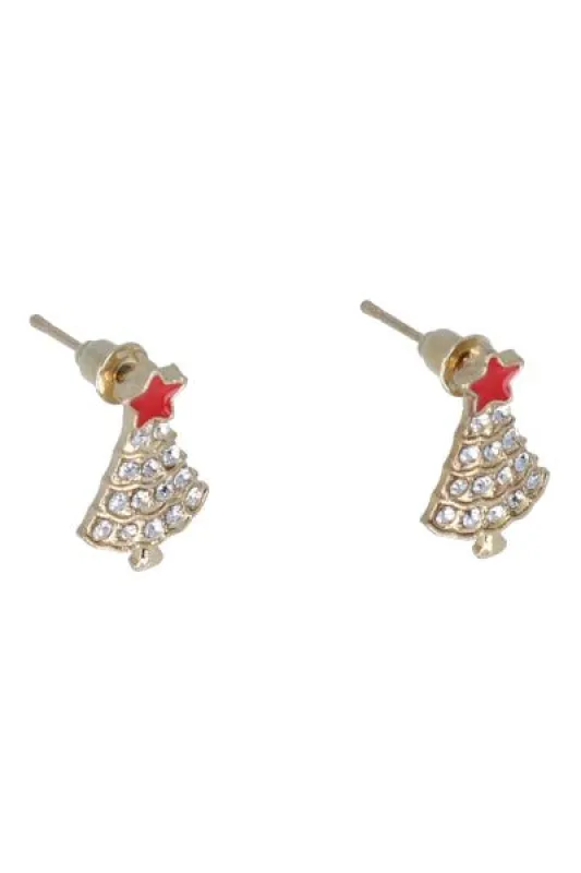 Aretes studs diseño árbol navidad sold by Shasa