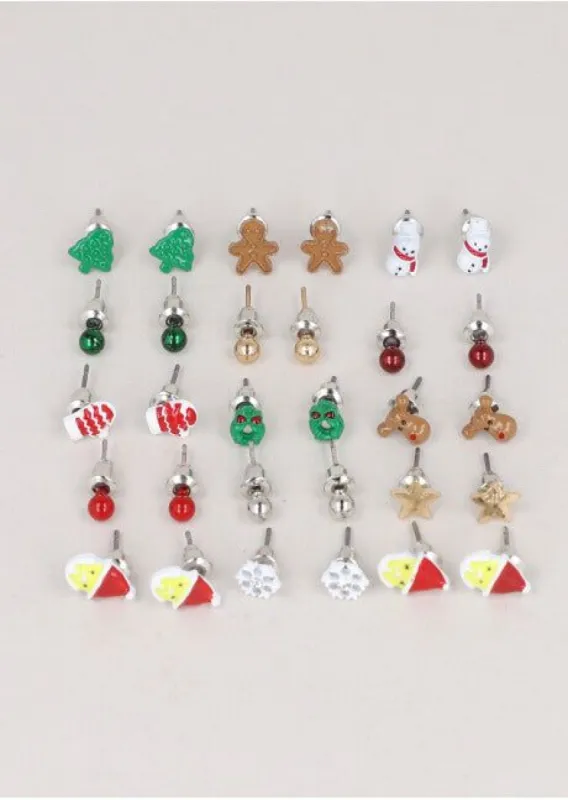 Set 15 pares aretes navidad sold by Shasa
