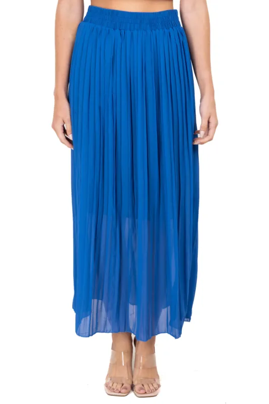 Falda midi tableada mesh sold by Shasa