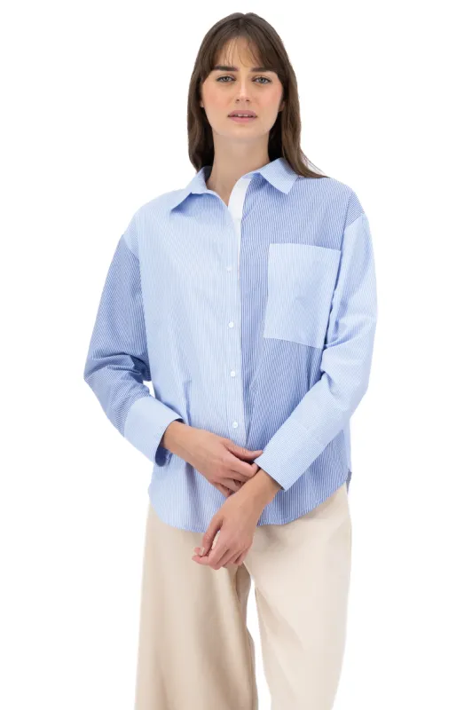 Camisa manga larga rayas bicolor sold by Shasa