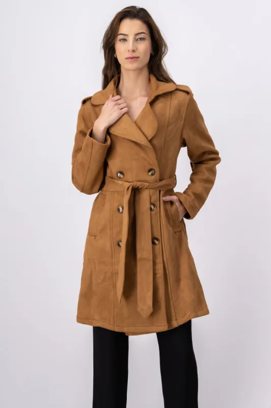 Abrigo largo suede sold by Shasa