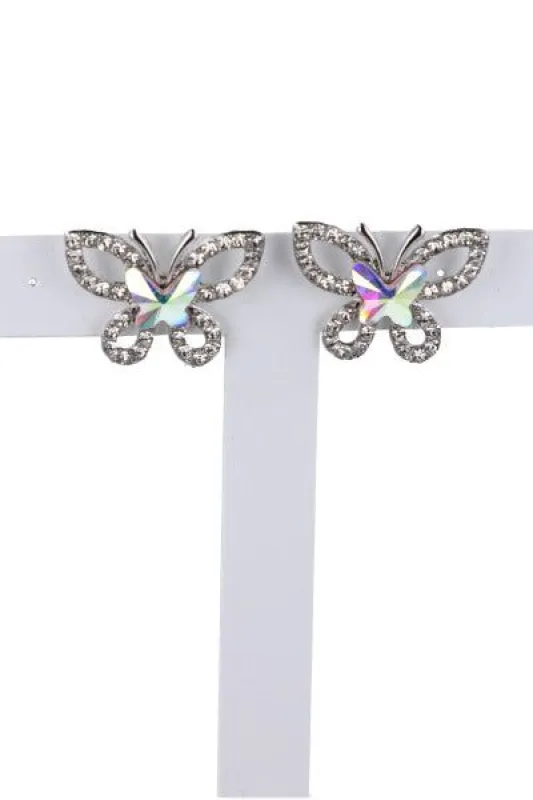 Aretes stud mariposa iridiscente sold by Shasa