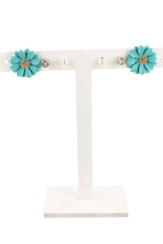 3 Pr Aretes Flor Color sold by Shasa