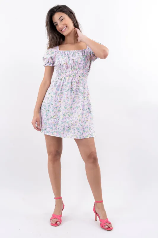 Vestido Mini Cintura Elástico Flores sold by Shasa