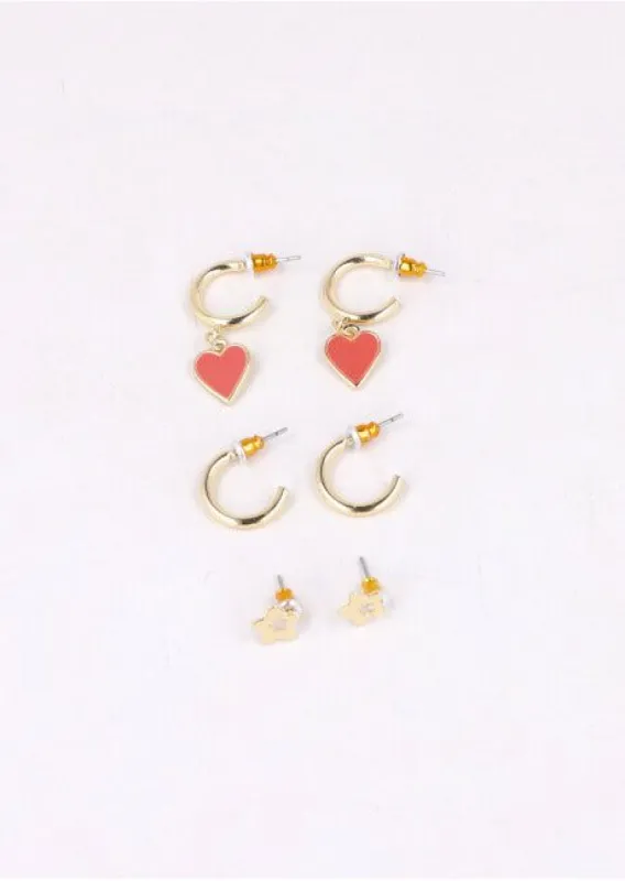 3 Pr Aretes Arracadas Corazon sold by Shasa