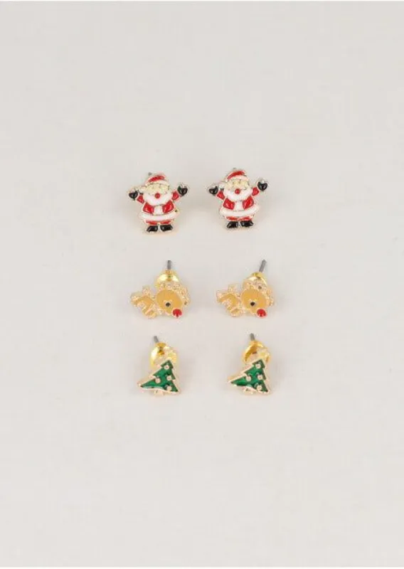 Set 3 Pares Aretes Navidad sold by Shasa