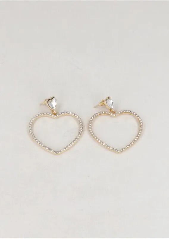 Aretes Corazón Brillos sold by Shasa