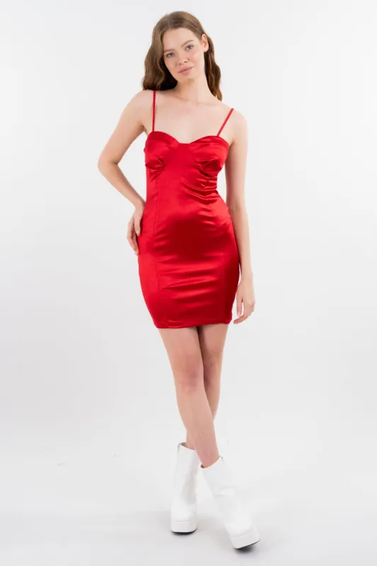 Vestido mini copas satín sold by Shasa