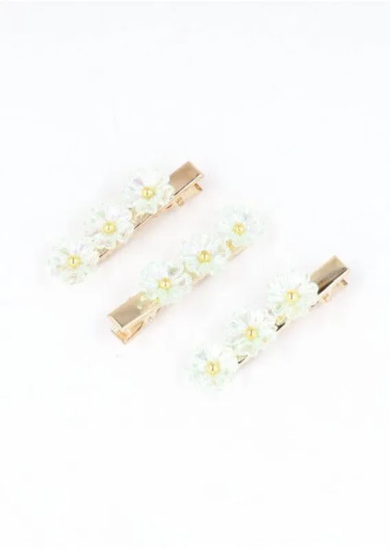 Set 3 pasadores flores sold by Shasa