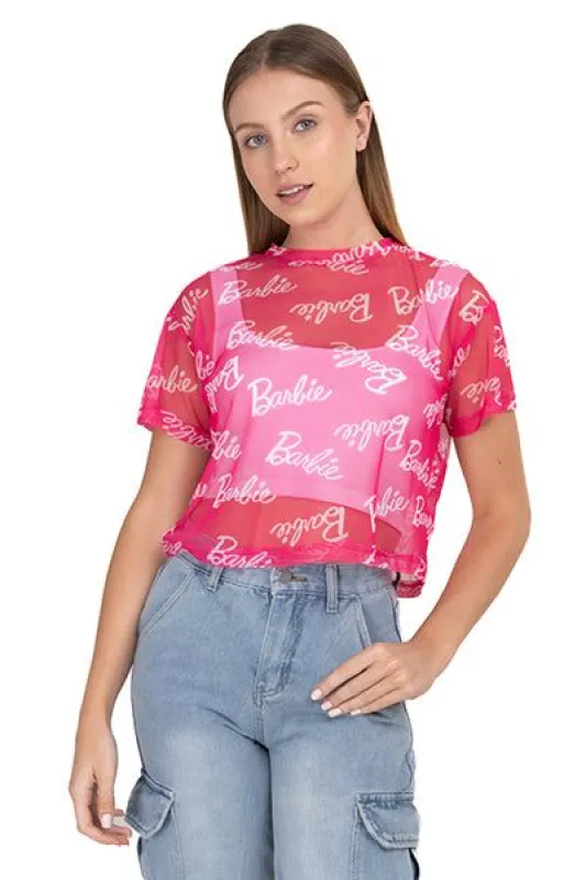 Playera crop mesh Barbie sold by Shasa