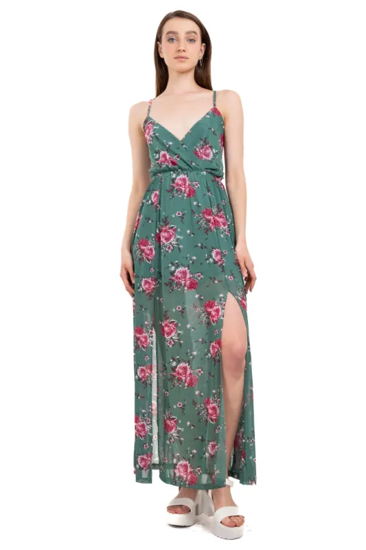 Vestido Maxi Flores Aberturas sold by Shasa