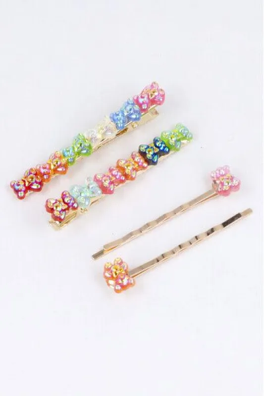 Set 4 pasadores ositos tornasol sold by Shasa