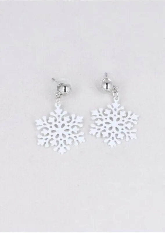 Aretes largos copo nieve sold by Shasa