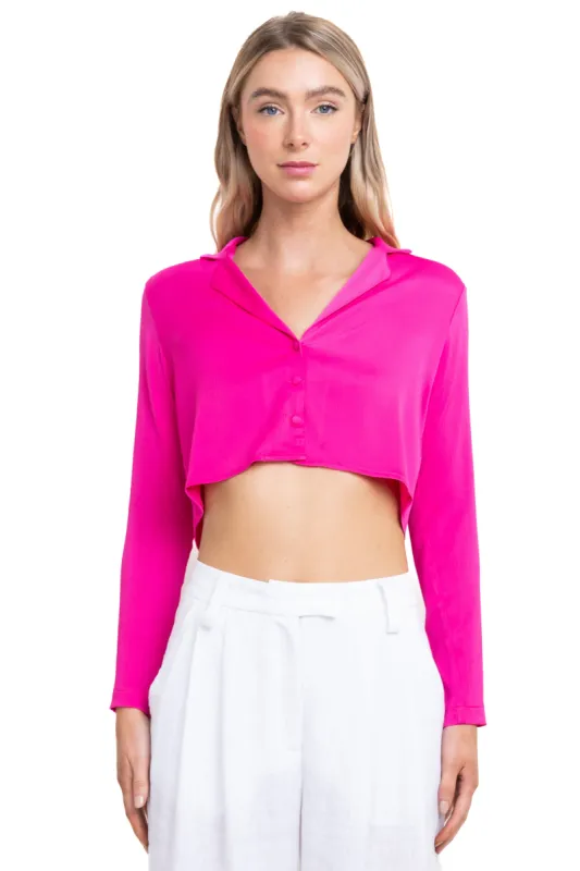 Camisa crop manga larga sold by Shasa
