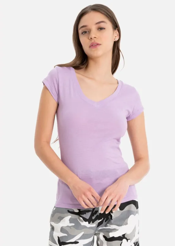 Blusa manga corta cuello v sold by Shasa
