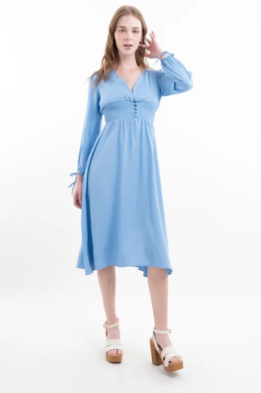 Vestido maxi botones delanteros sold by Shasa