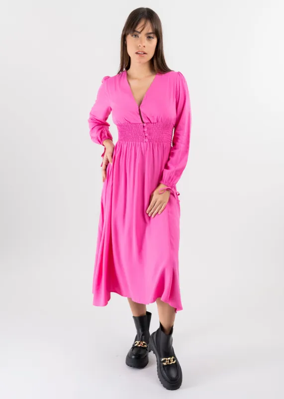 Vestido maxi botones delanteros sold by Shasa
