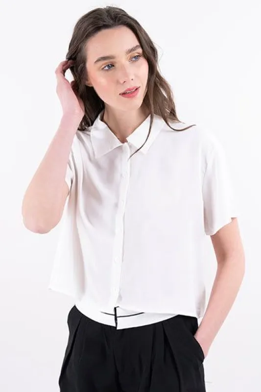Camisa crop manga corta sold by Shasa