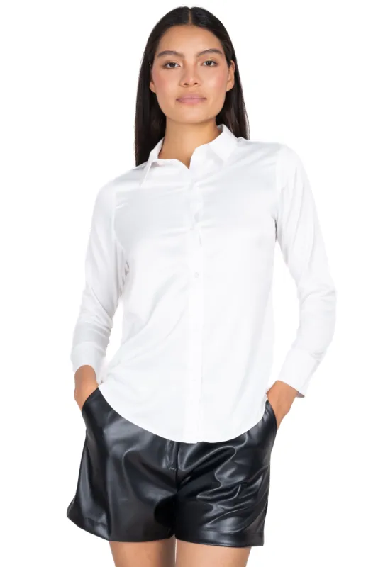 Camisa satín cuello solapa sold by Shasa