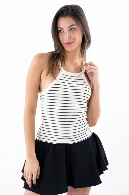 Top halter rayado sold by Shasa