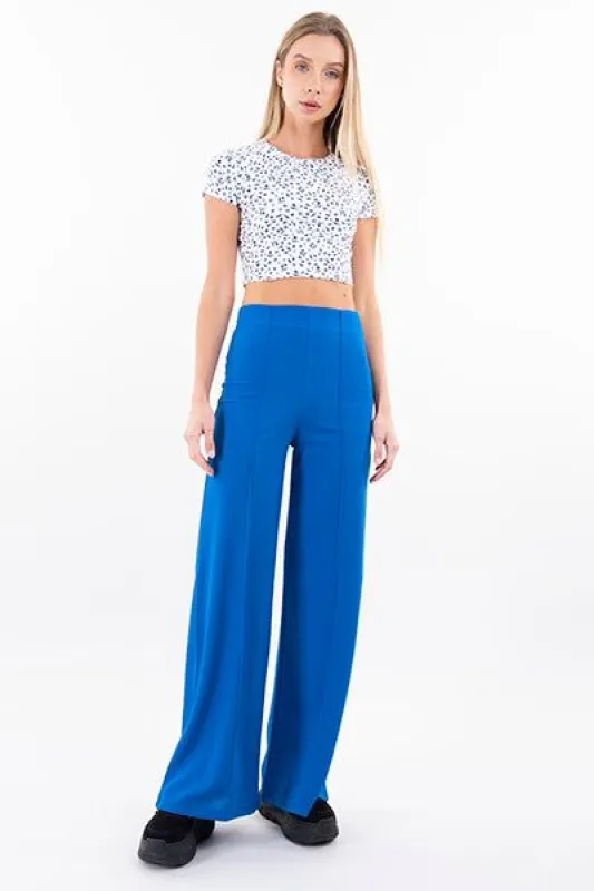 Pantalón Wide Leg Cintura Alta Costuras sold by Shasa