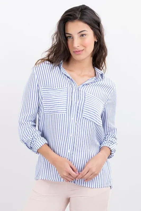 Camisa amplia elevadores manga rayas sold by Shasa