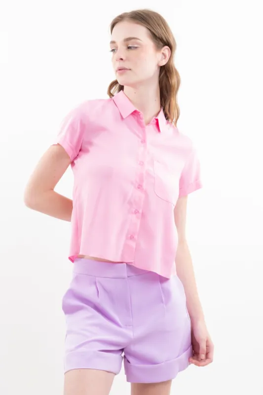 Camisa crop manga corta bolso sold by Shasa