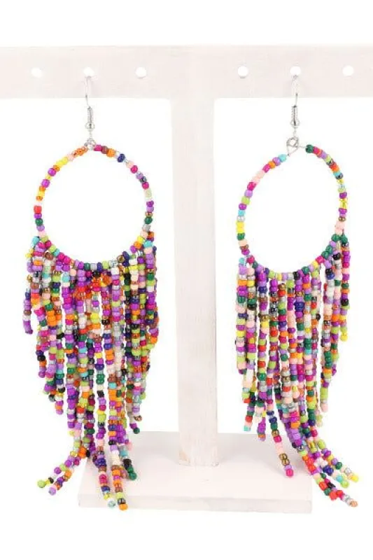 Aretes largos cuentas sold by Shasa