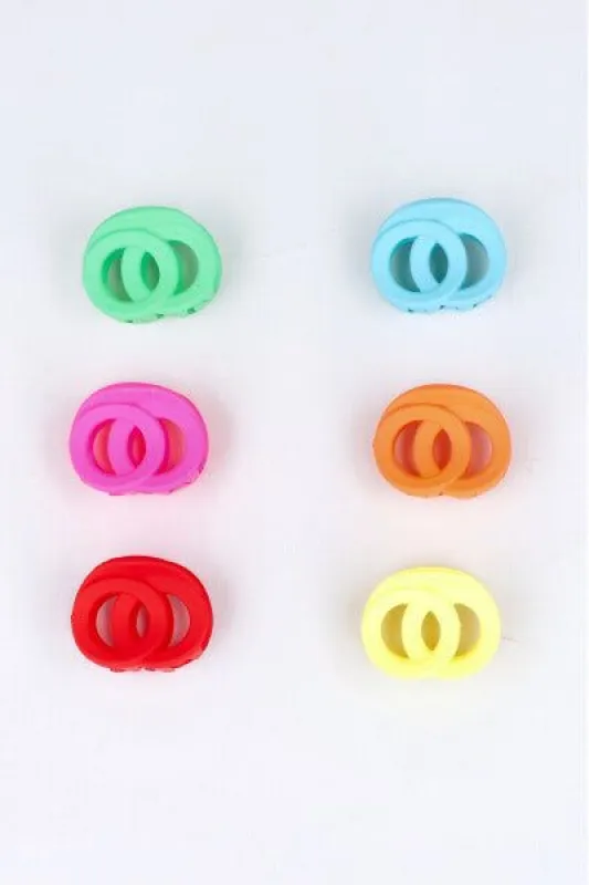 Set 6 pinzas midi doble círculo sold by Shasa