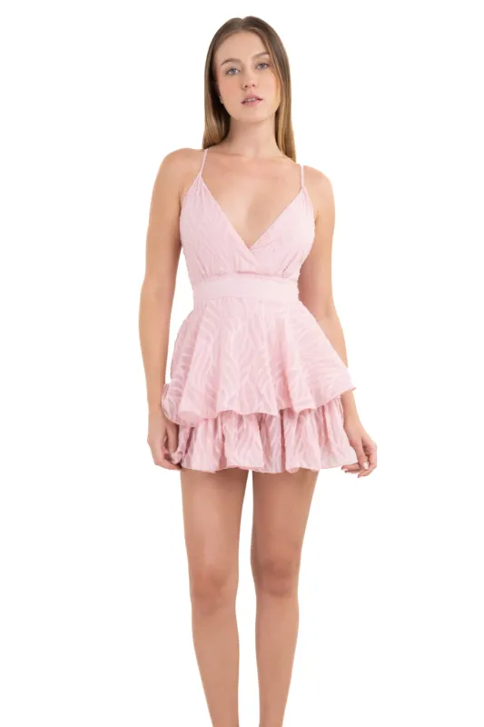 Vestido mini escote v hojas sold by Shasa