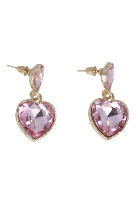 Aretes largos doble corazón sold by Shasa