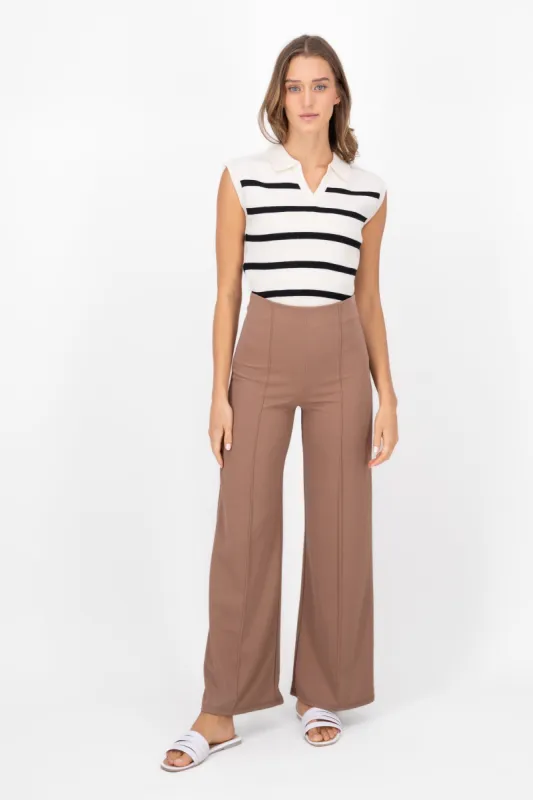 Pantalón Wide Leg Cintura Alta Costuras sold by Shasa