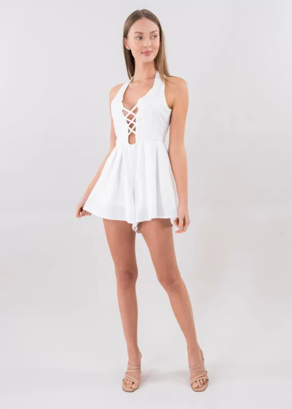 Romper lace up cuello halter sold by Shasa