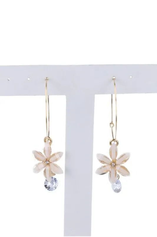 Arracadas midi flor brillo sold by Shasa