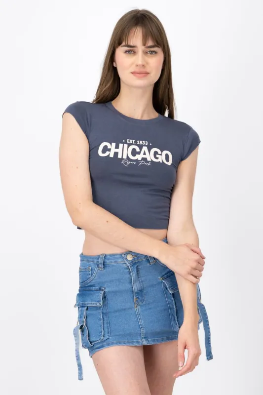 Playera Crop Chicago sold by Shasa