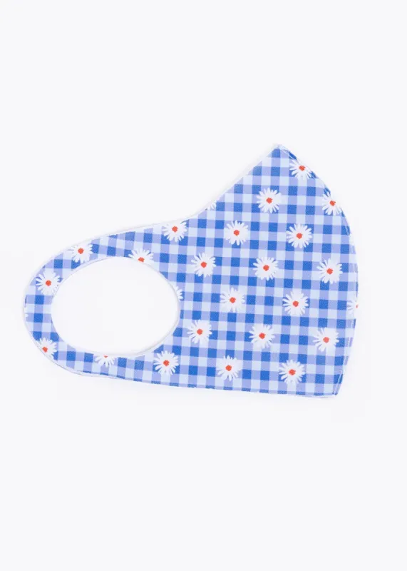 Cubreboca tela margaritas gingham sold by Shasa