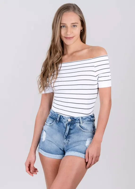 Bodysuit rayas hombro descubierto sold by Shasa